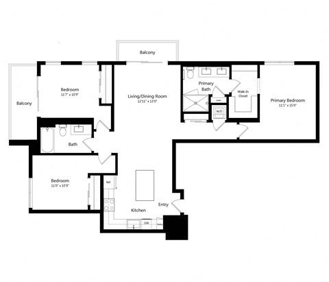 C1 1,324 sq. ft. Luxury Three-Bedroom Apartment at The Marc in Palm Beach Gardens, FL